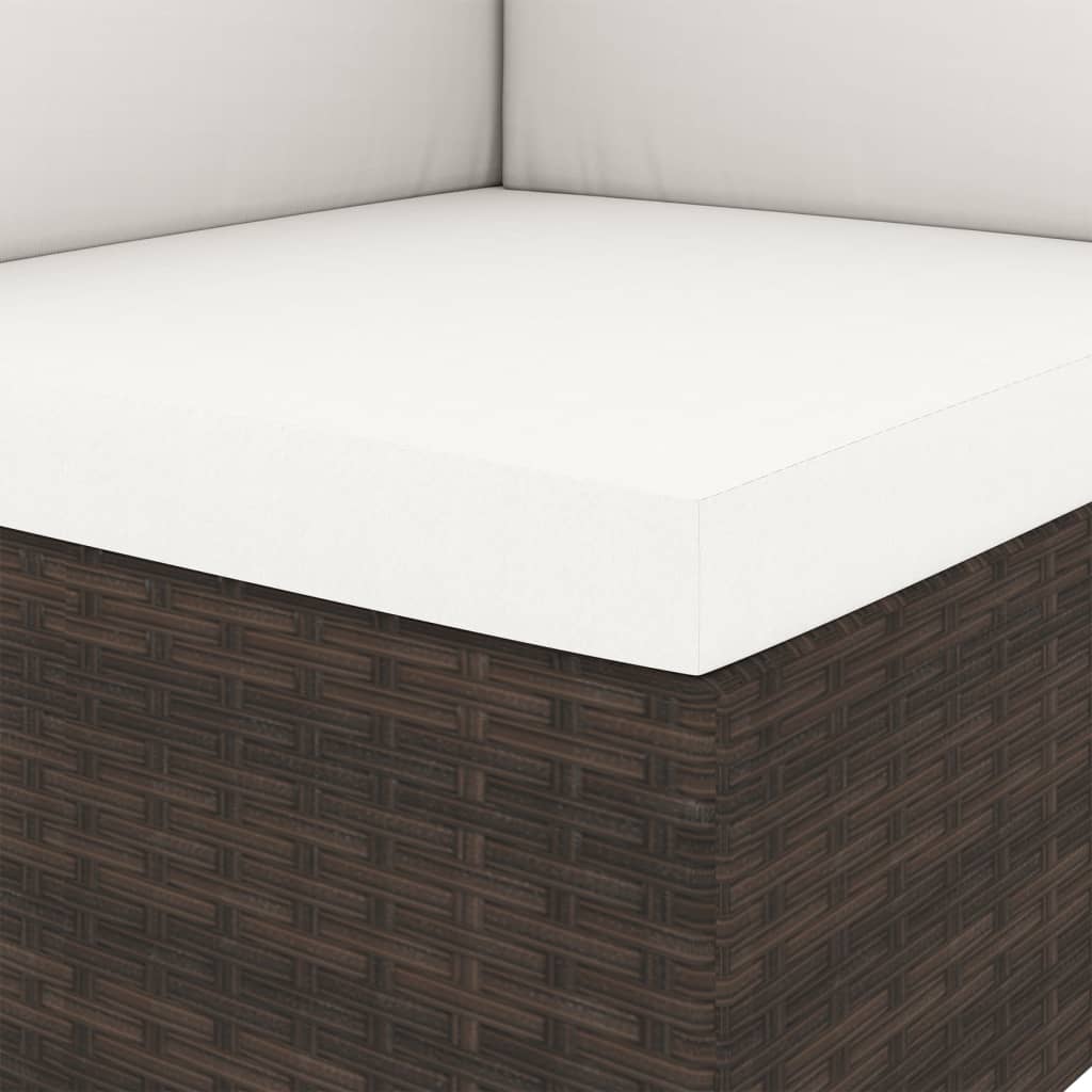 2-personers sofa modulær polyrattan brun