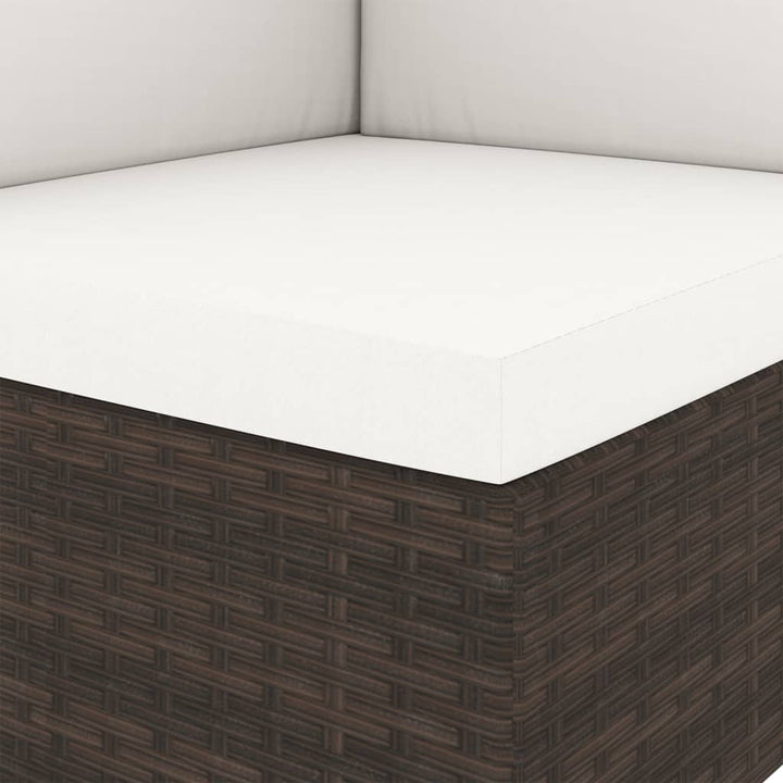 2-personers sofa modulær polyrattan brun