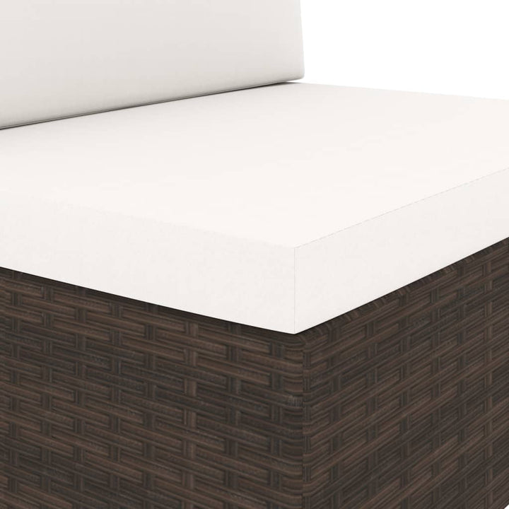 2-personers sofa modulær polyrattan brun