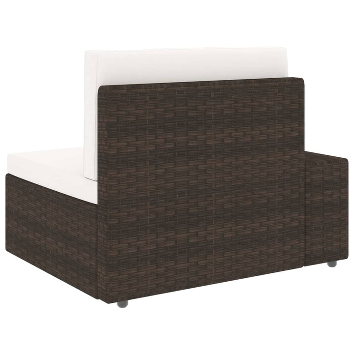 2-personers sofa modulær polyrattan brun
