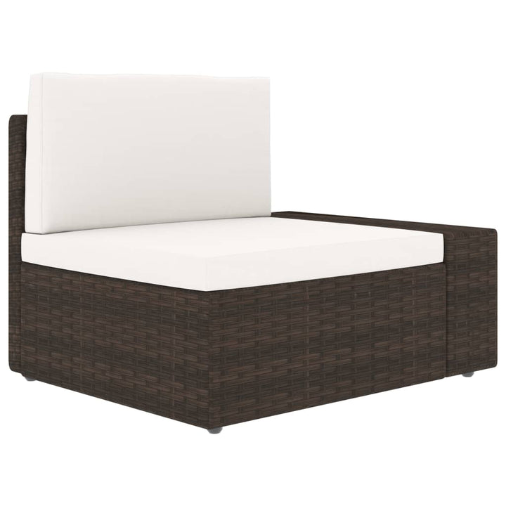 2-personers sofa modulær polyrattan brun