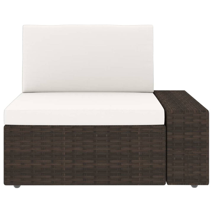 2-personers sofa modulær polyrattan brun