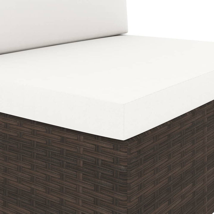 2-personers sofa modulær polyrattan brun