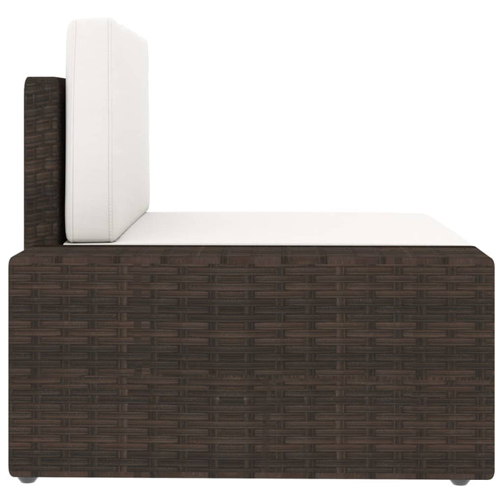 2-personers sofa modulær polyrattan brun