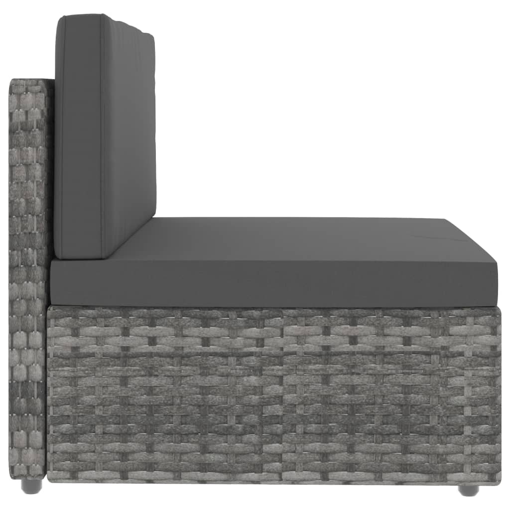 midtersæde til sofa polyrattan grå