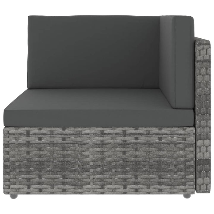 hjørnedel til sofa polyrattan grå