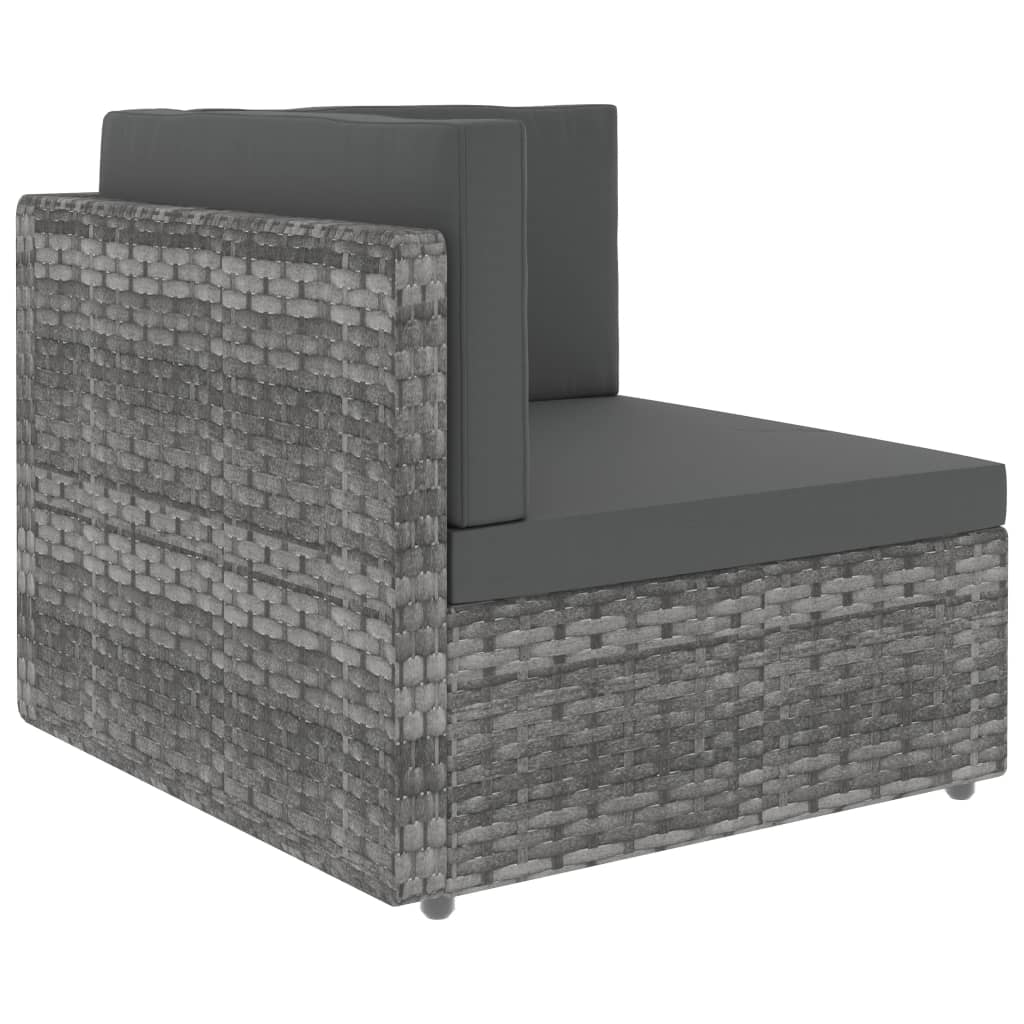 hjørnedel til sofa polyrattan grå