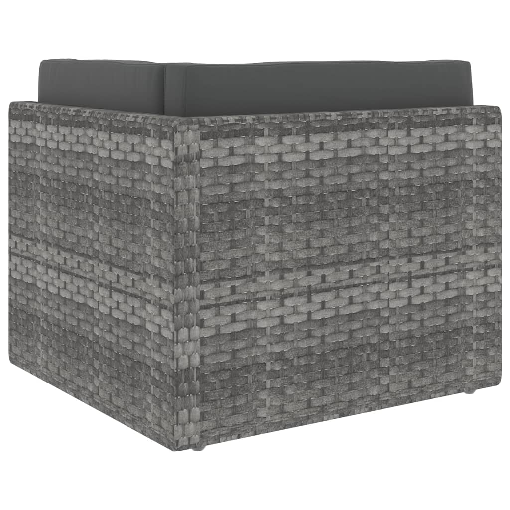 hjørnedel til sofa polyrattan grå