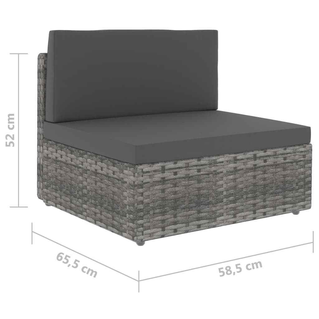 loungesæt til haven 2 dele polyrattan grå