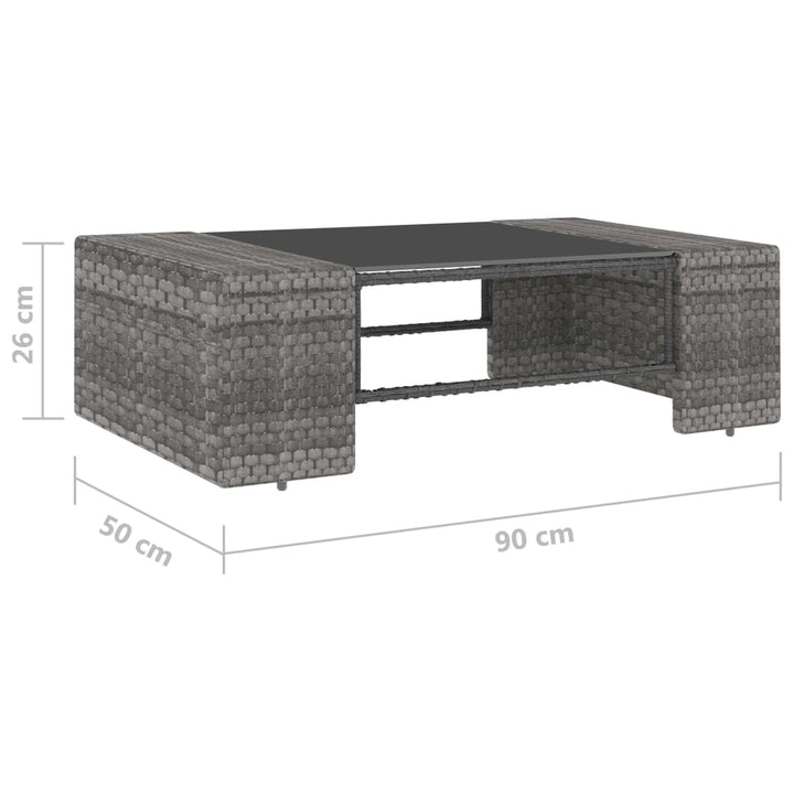 loungesæt til haven 2 dele polyrattan grå
