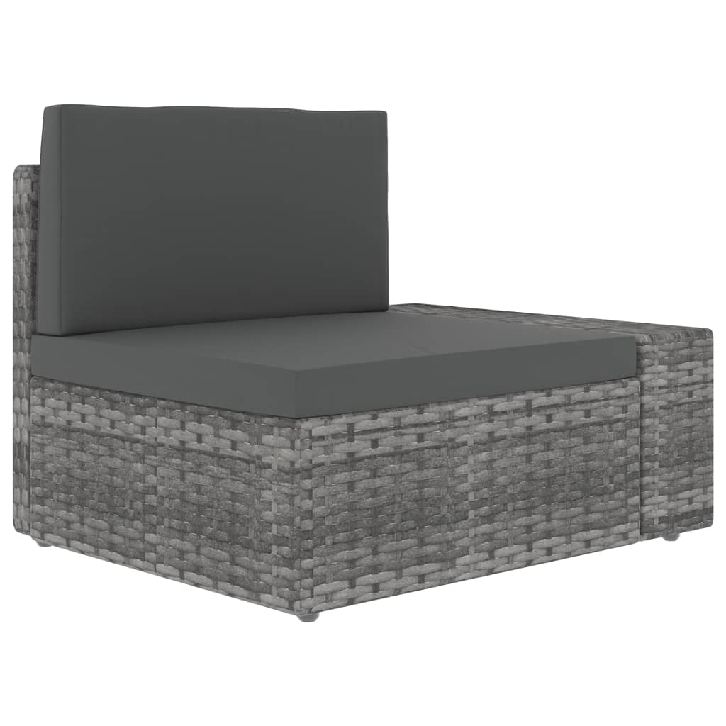 loungesæt til haven 3 dele polyrattan grå