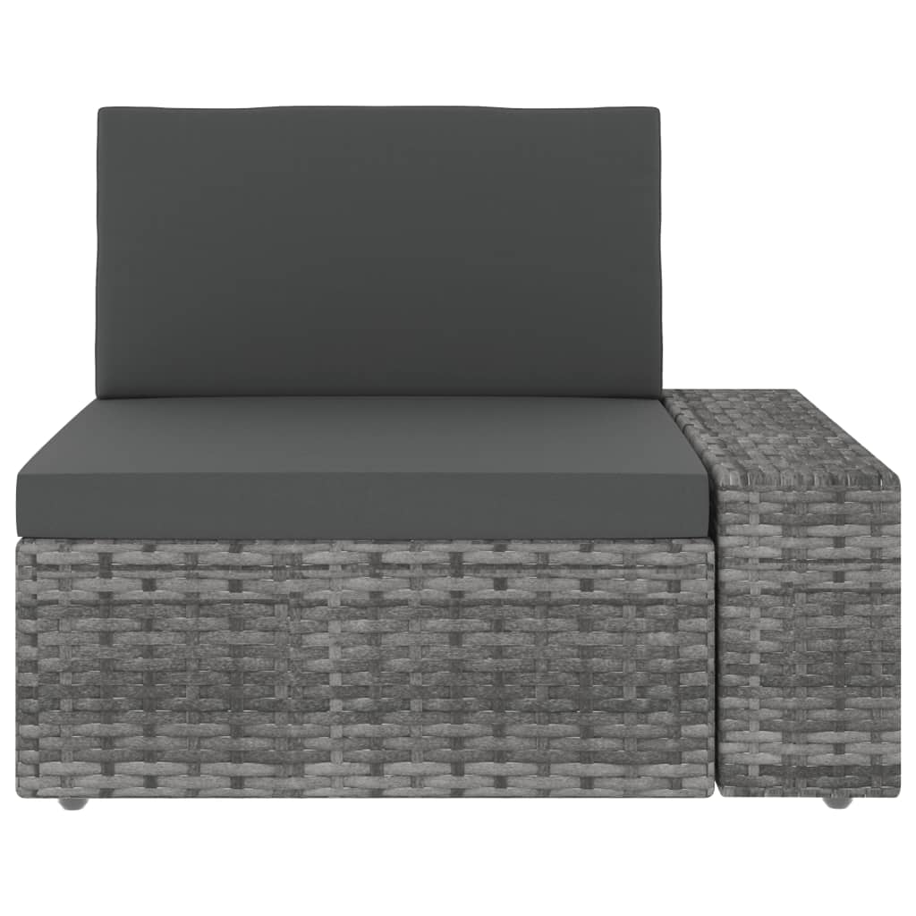 loungesæt til haven 3 dele polyrattan grå