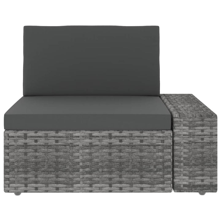 loungesæt til haven 3 dele polyrattan grå