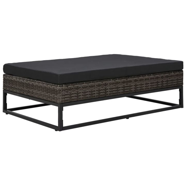 havesofasæt 5 dele med hynder polyrattan grå