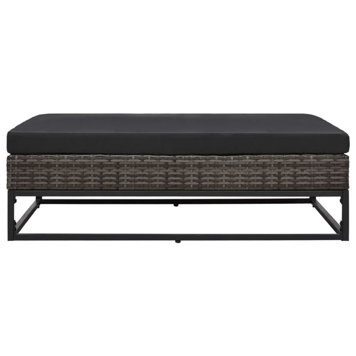 havesofasæt 5 dele med hynder polyrattan grå