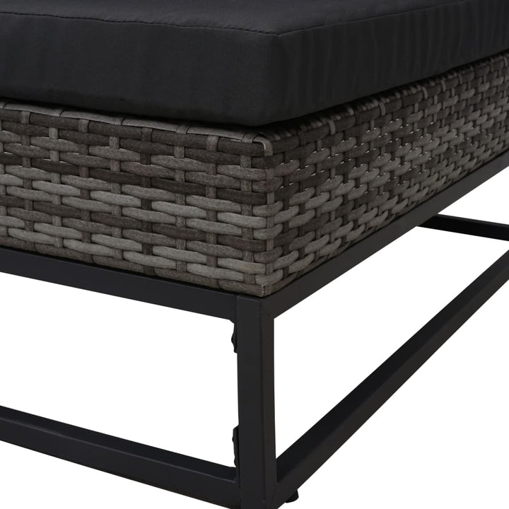 havesofasæt 5 dele med hynder polyrattan grå