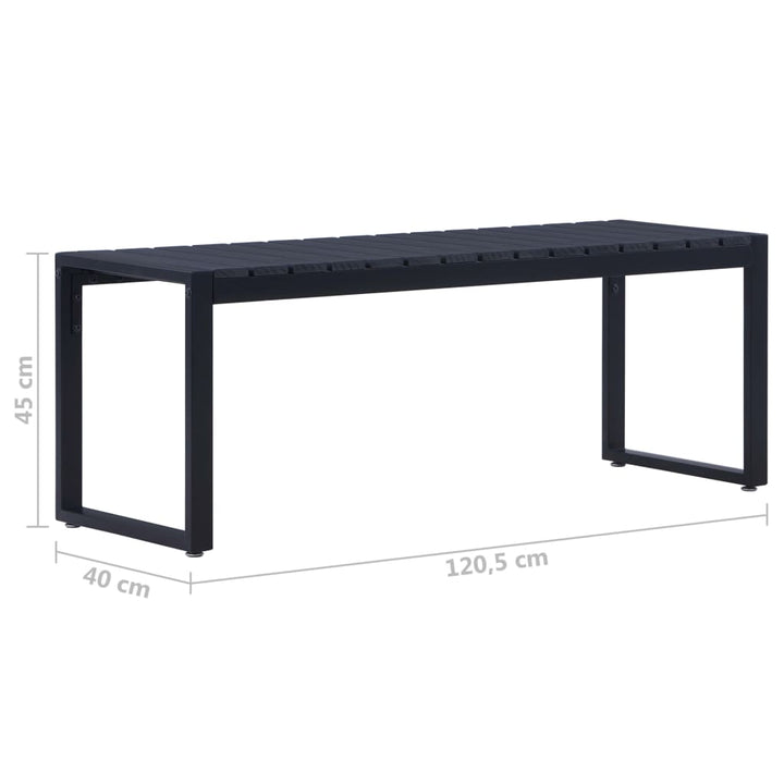 havebænk 120,5 cm PS-plade sort