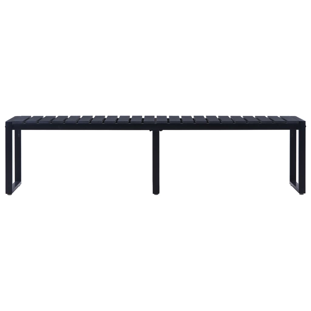 havebænk 180 cm PS-plade sort