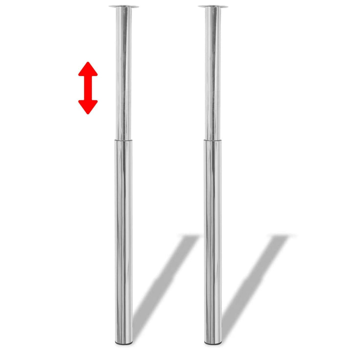 teleskopiske bordben 4 stk. 710 mm-1100 mm krom