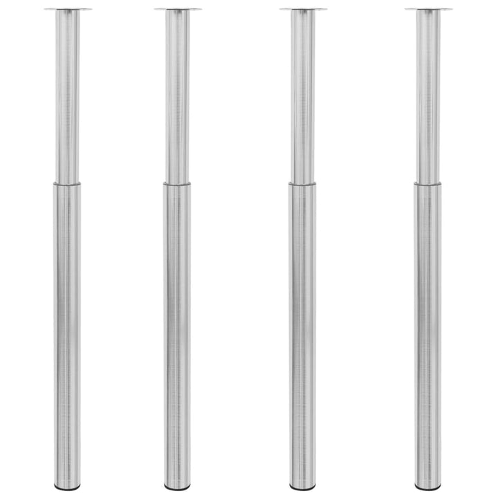 teleskopiske bordben 4 stk. børstet nikkel 710 mm-1100 mm