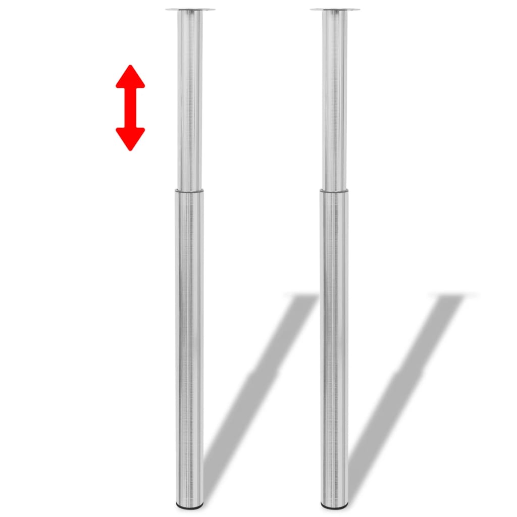 teleskopiske bordben 4 stk. børstet nikkel 710 mm-1100 mm