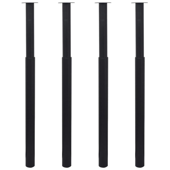 teleskopiske bordben 4 stk. 710 mm-1100 mm sort