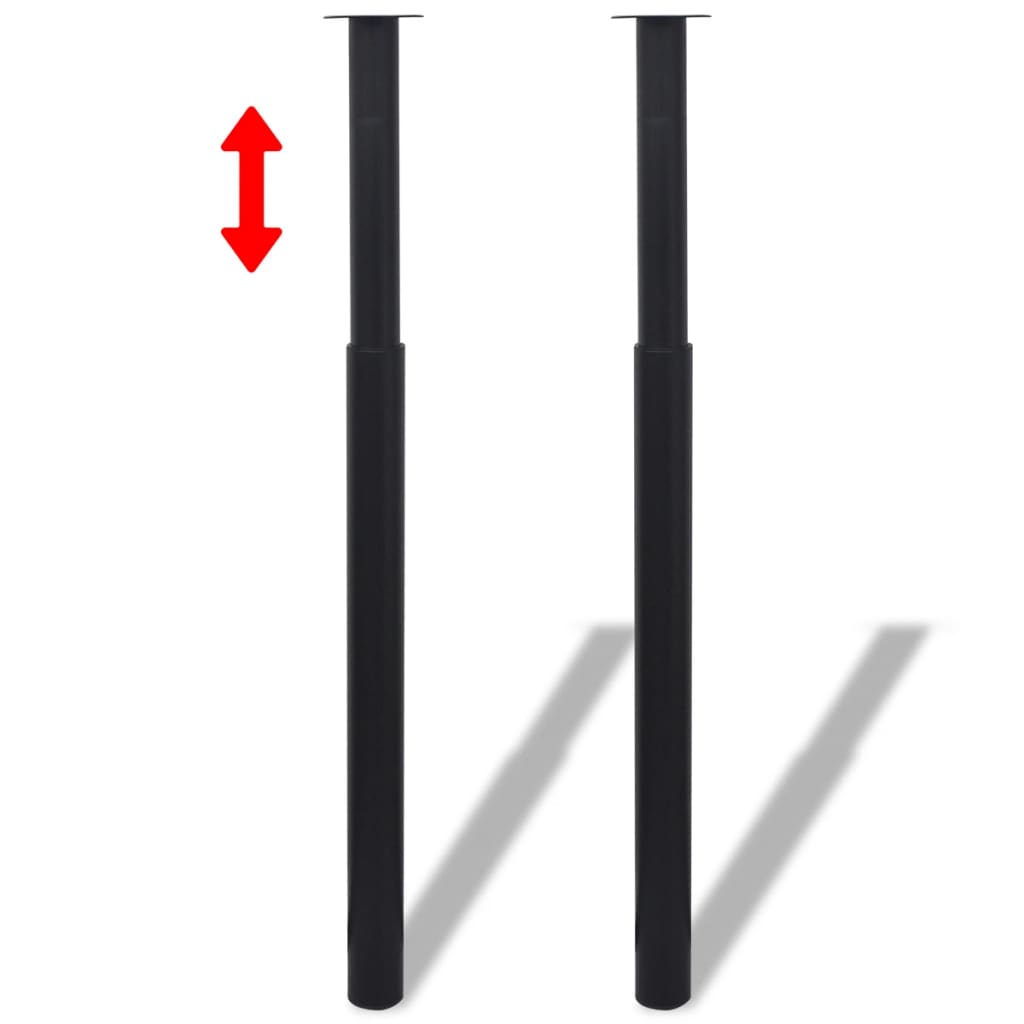 teleskopiske bordben 4 stk. 710 mm-1100 mm sort