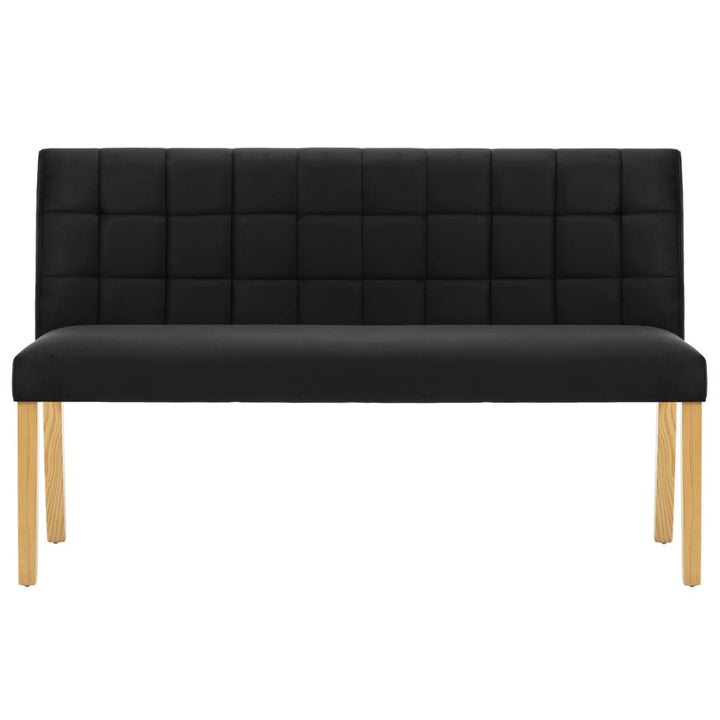 bænk 140 cm fløjl sort