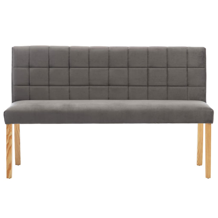 bænk 140 cm fløjl grå