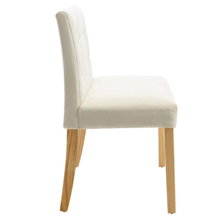 bænk 140 cm fløjl cremefarvet