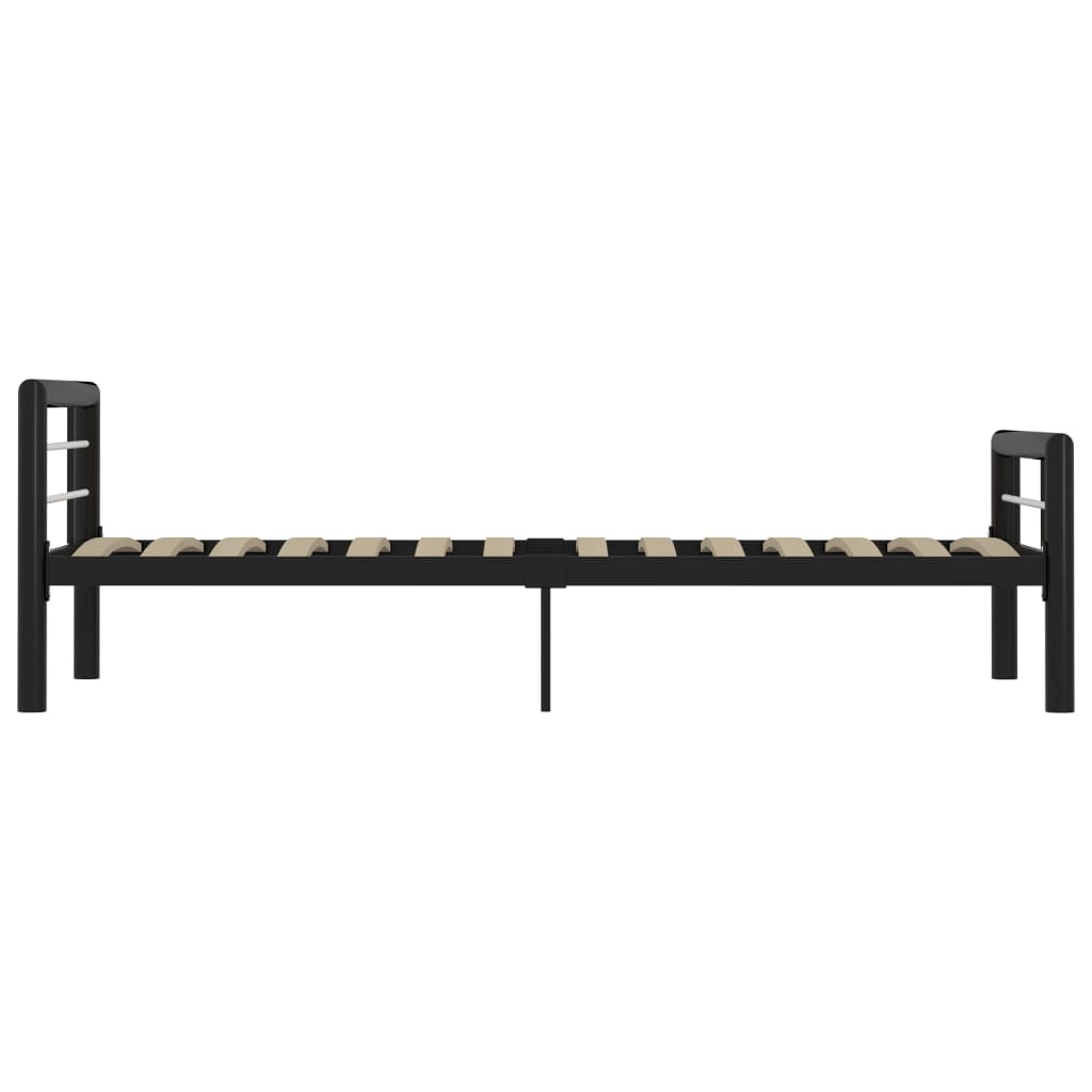 sengestel 90x200 cm metal sort og hvid