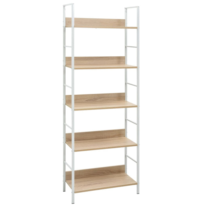 bogreol 60x27,6x158,5 cm 5 hylder konstrueret træ egetræsfarvet