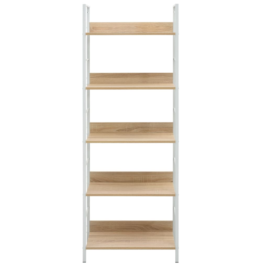bogreol 60x27,6x158,5 cm 5 hylder konstrueret træ egetræsfarvet