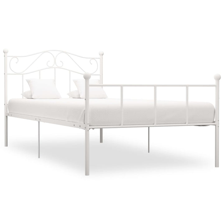 sengestel 90x200 cm metal hvid