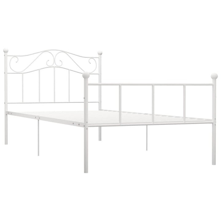 sengestel 90x200 cm metal hvid