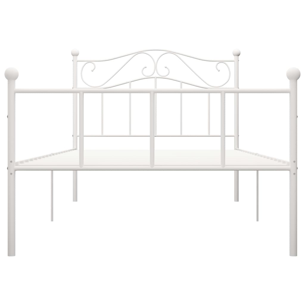 sengestel 90x200 cm metal hvid