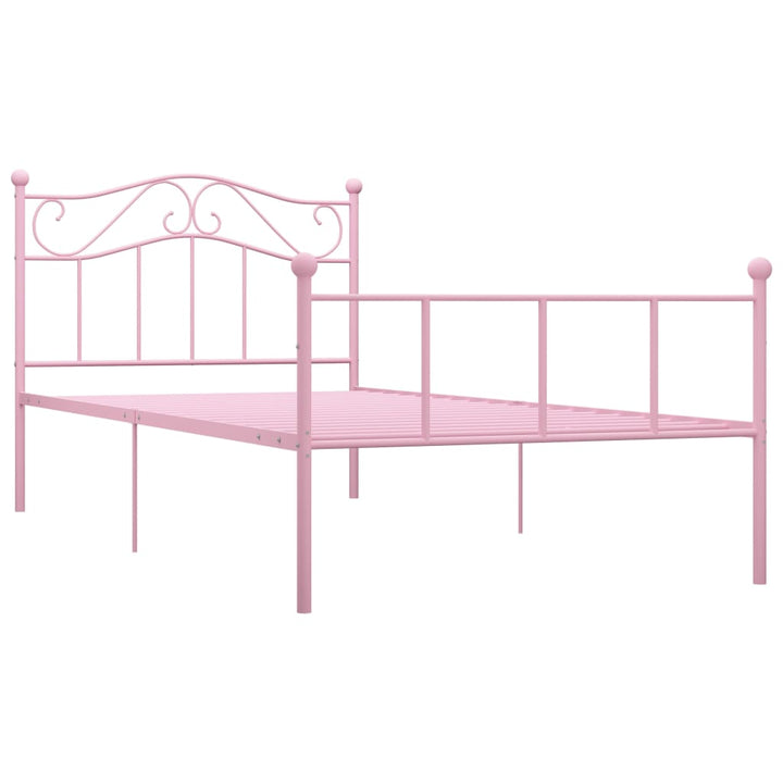 sengestel 90x200 cm metal pink