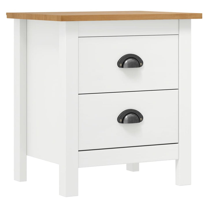 sengebord Hill 2 stk. 46x35x49,5 cm massivt fyrretræ hvid
