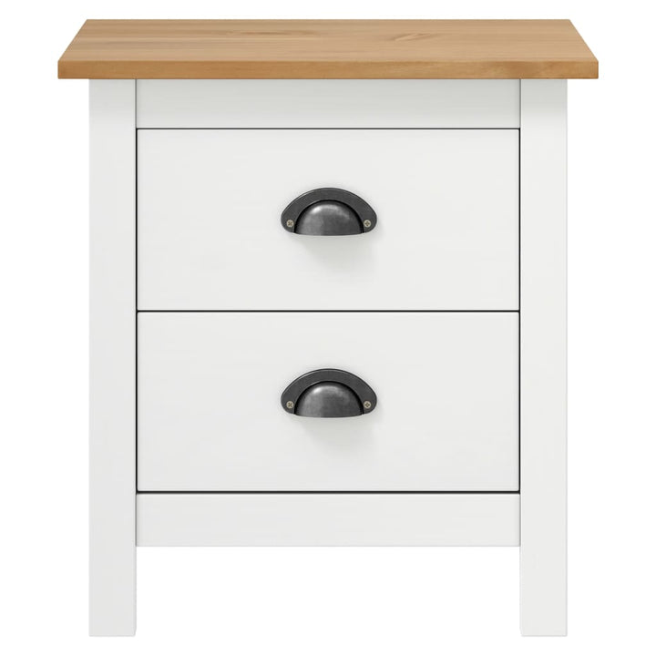 sengebord Hill 2 stk. 46x35x49,5 cm massivt fyrretræ hvid