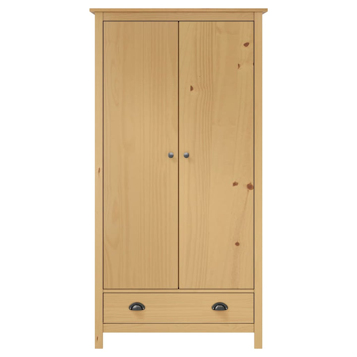klædeskab med 2 låger Hill 89x50x170 cm massivt fyrretræ