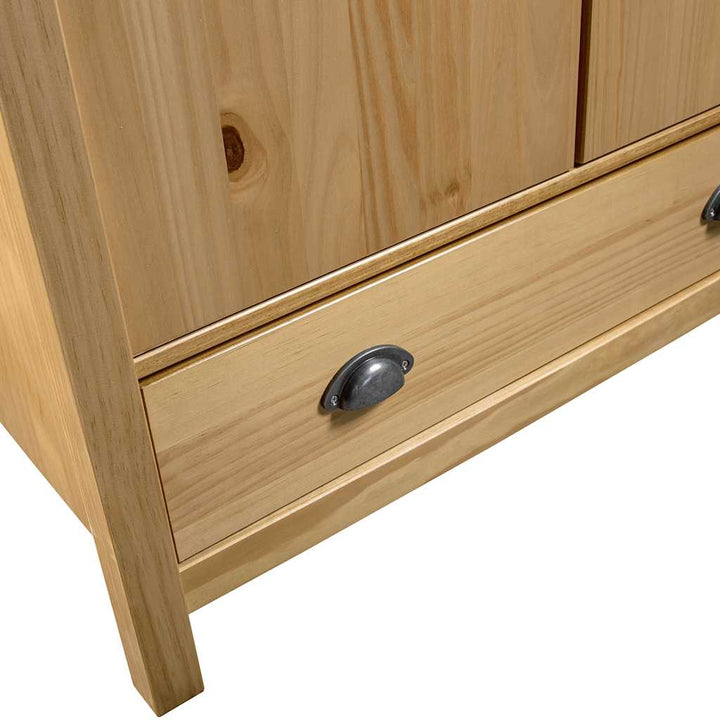 klædeskab med 2 låger Hill 89x50x170 cm massivt fyrretræ
