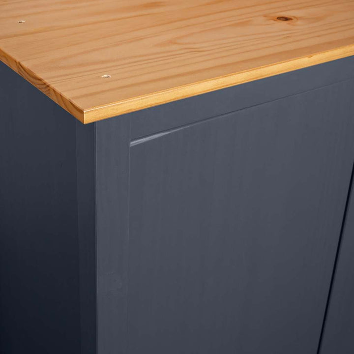 klædeskab med 2 låger Hill 89x50x170 cm massivt fyrretræ grå