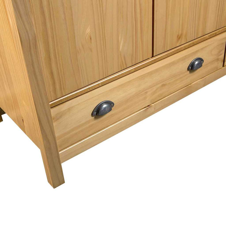 klædeskab med 3 låger Hill 127x50x170 cm massivt fyrretræ