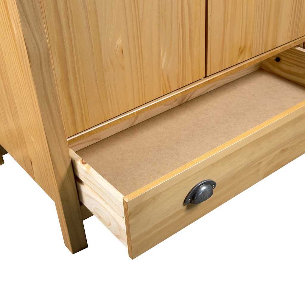 klædeskab med 3 låger Hill 127x50x170 cm massivt fyrretræ