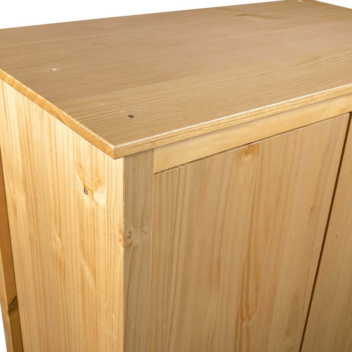 klædeskab med 3 låger Hill 127x50x170 cm massivt fyrretræ