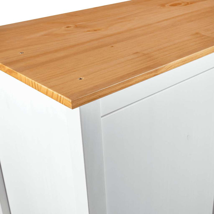 klædeskab med 3 låger Hill 127x50x170 cm massivt fyrretræ hvid