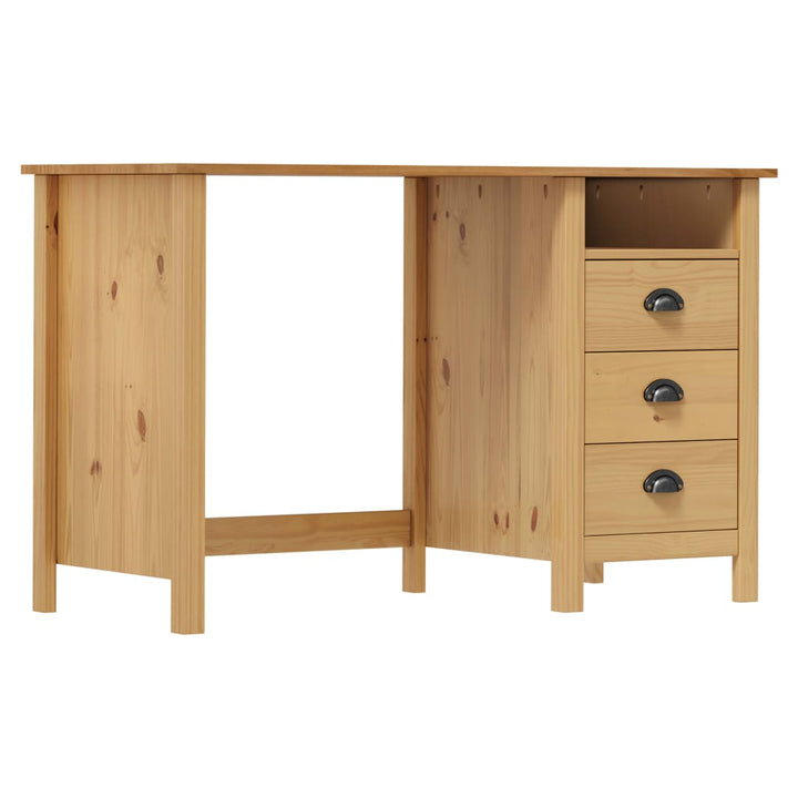skrivebord Hill med 3 skuffer 120x50x74 cm massivt fyrretræ