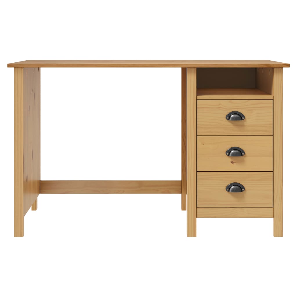skrivebord Hill med 3 skuffer 120x50x74 cm massivt fyrretræ