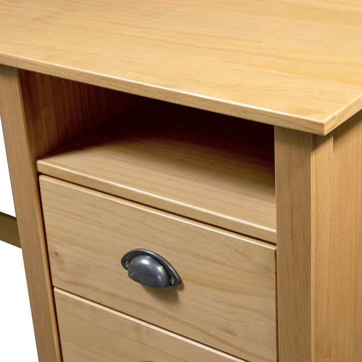 skrivebord Hill med 3 skuffer 120x50x74 cm massivt fyrretræ