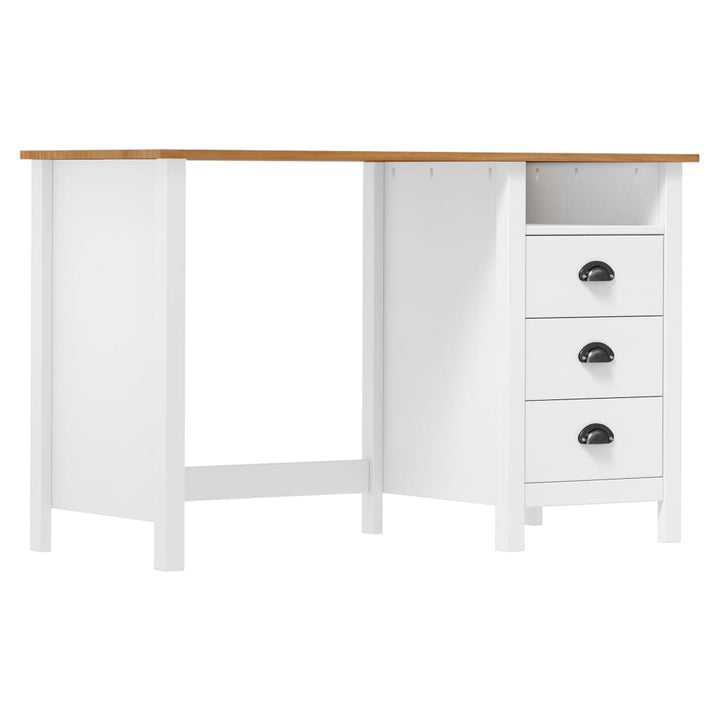 skrivebord Hill med 3 skuffer 120x50x74 cm massivt fyrretræ